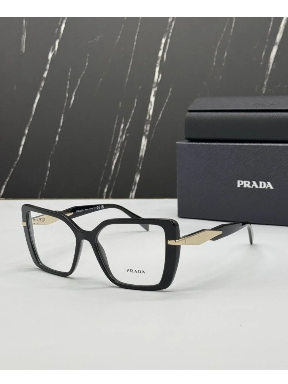 NWT Prada PR03ZV 1AB1O1 Black Butterfly Women Eyeglasses PR 03ZV